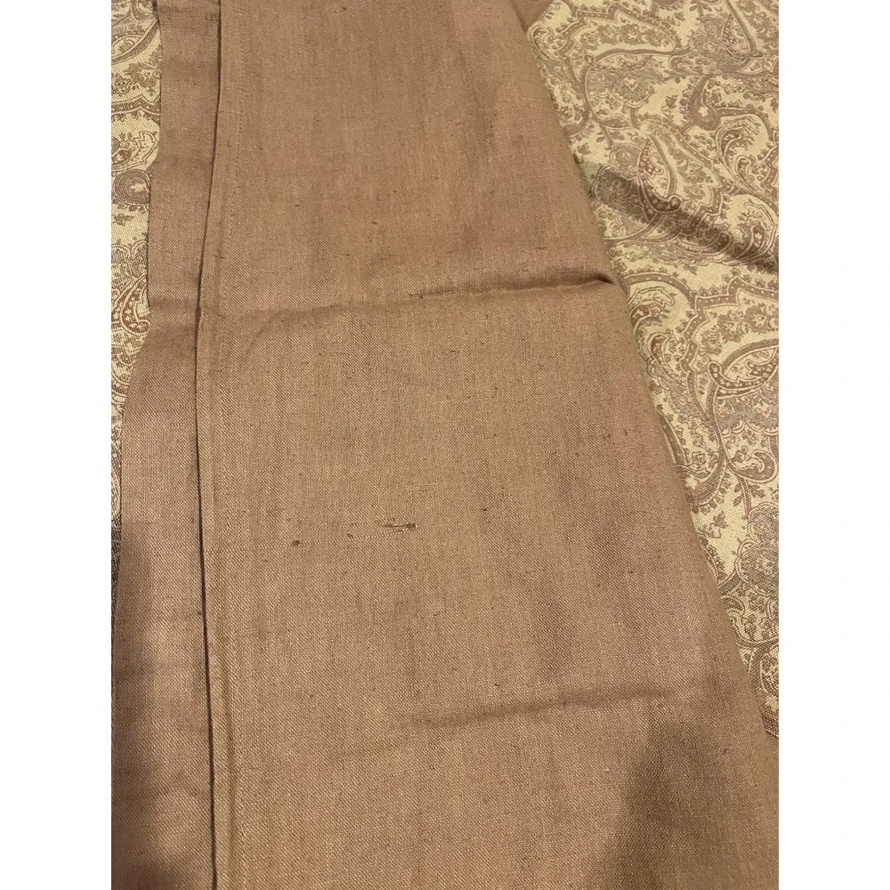 VTG Ethan Allen‎ Linen Boho Paisley 2 Standard Pillow Shams Bedding Browns Red